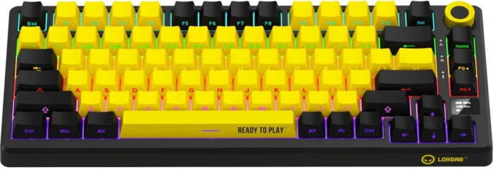 LORGAR KBP7075W Wireless PBT Yellow