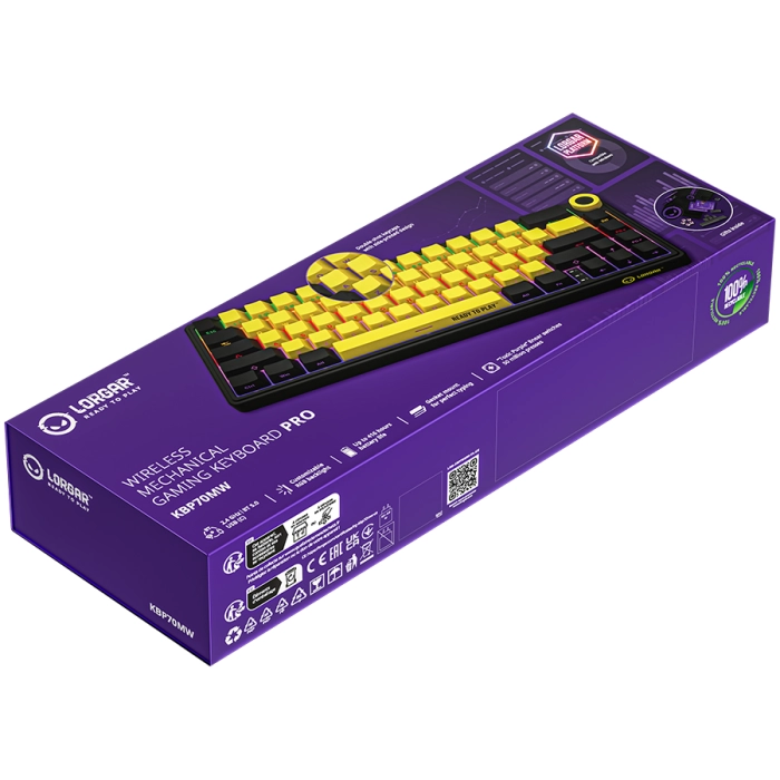 LORGAR KBP70MW Wireless PBT Yellow