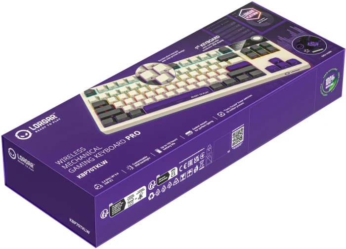 LORGAR KBP70TKLW Wireless PBT Beige