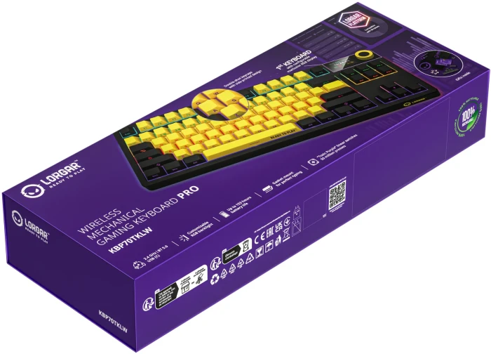 LORGAR KBP70TKLW Wireless PBT Yellow
