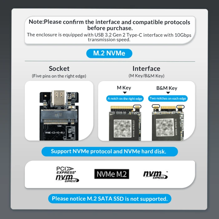 Orico M.2 NVMe - MM2C3-G2-GR