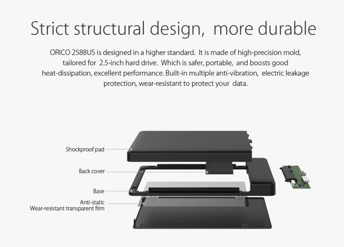 Orico 2.5 inch USB3.0 - 2588US3-V1-SV