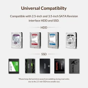 Orico кутия за диск Storage - Case - 3.5 inch, USB3.0, Built-in Power adapter, UASP, black - 3599U3