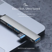 Orico хъб USB3.0/2.0 HUB 3 port + card reader TYPE C, Aluminum - AH-12F-GY