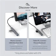 Orico хъб USB3.0/2.0 HUB 4 port - Type-C input - AH-13-GY