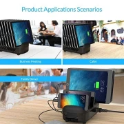 Orico зарядна станция за мобилни устройства Charger Station 220V - 10 x USB 120W black - DUK-10P-EU-BK