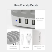 Orico Charger Station 220V - 5 x USB 40W White - DUK-5P-EU-WH