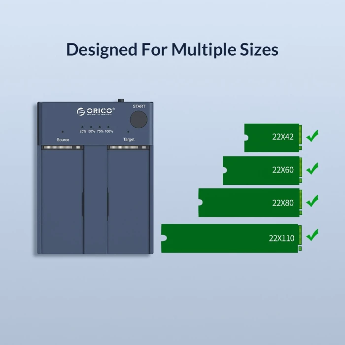 Orico докинг станция Storage - Duplicator for SSD NVMe M.2 - M2P2-C3-C