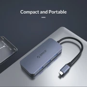 Orico докинг станция Docking Station Type-C Power Distribution 3.0 100W - LAN, HDMI, Type-C x 1, USB3.0 x 3 -  MC-U602P