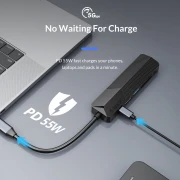 Orico докинг станция Docking Station Type-C 4-in-1 Power Distribution 55W - MDK-4P Black - HDMI, Type-C x 1, USB3.0 x1, USB2.0 x1