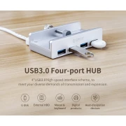 Orico хъб USB 3.0 HUB Clip Type 4 port - Aluminum - MH4PU-SV