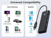 Orico хъб HUB USB3.1 Type-C - 3 x USB3.0, SD, TF - PAPW3AT-C3-015-BK