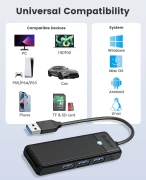 Orico хъб USB3.0 HUB White - 3 x USB3.0, SD, TF