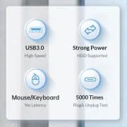 Orico хъб HUB USB3.1 3 port - 2 x USB3.0, 1 x Type C, Black - PWC2U-C3-015-BK