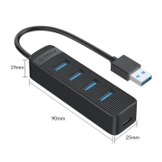 Orico хъб USB3.0 HUB 4 port - Type C input  TWU3-4A-BK