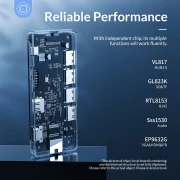 Orico докинг станция Type-C Docking Station Power Distribution 3.0 100W - HDMI, Type-C x 1, USB3.0 x 3, LAN, SD - WB-8P-GY