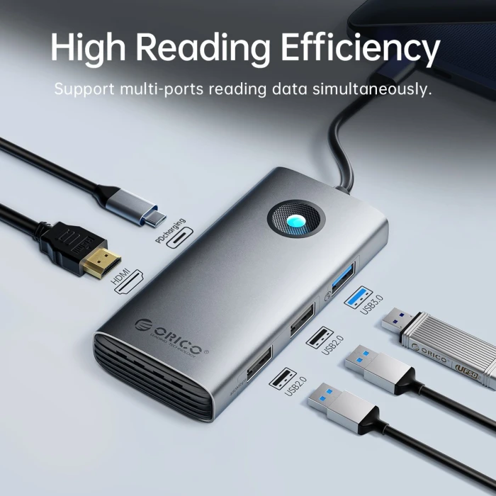 Orico Docking Station PW11-5P-GY-EP - HDMI, USB3.0 x1, USB2.0 x1