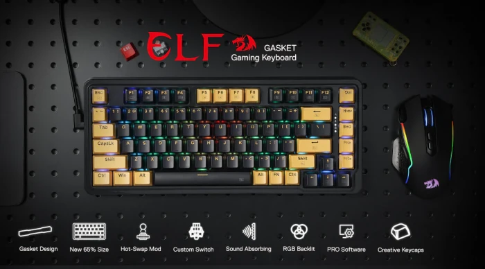 Redragon Elf PBT Gold Switch
