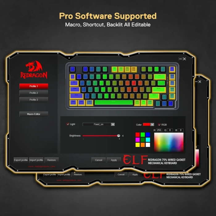 Redragon Elf PBT Gold Switch