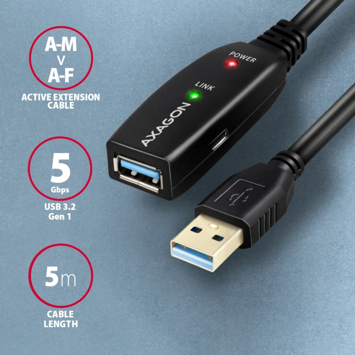 Repeater Удължител USB-A 5Gbps - 5.0m
