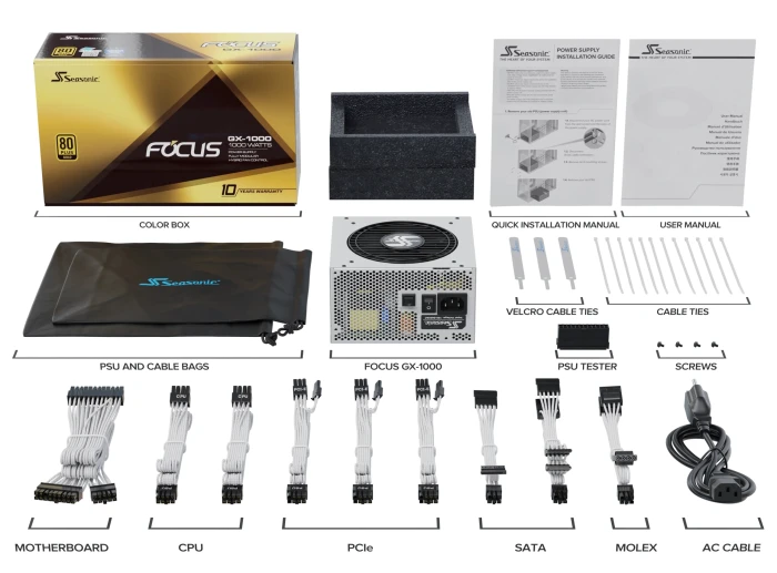 SEASONIC FOCUS GX White Gold 1000W