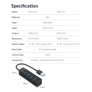 Orico хъб USB3.0 HUB 4 port - Type C input TWU3-4A-BK
