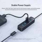 Orico хъб USB3.0 HUB 4 port - Type C input  TWU3-4A-BK