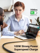 Ugreen кабел USB3.1 Type-C Gen2 M/M US355, 10Gbps, 100W, 5A, 1m - 80150