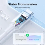 Ugreen кабел USB 2.0 Type-C M/M US535, 240W, 5A, 2m - 90440