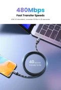 Ugreen кабел USB 2.0 Type-C M/M US535, 240W, 5A, 2m - 90440