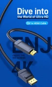 Vention кабел Cable DisplayPort to HDMI 1.5m - 4K, Gold Plated - HAGBG
