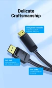 Vention кабел Cable DisplayPort to HDMI 3.0m - 4K, Gold Plated - HAGBI