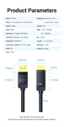 Vention кабел Cable DisplayPort to HDMI 1.5m - 4K, Gold Plated - HAGBG