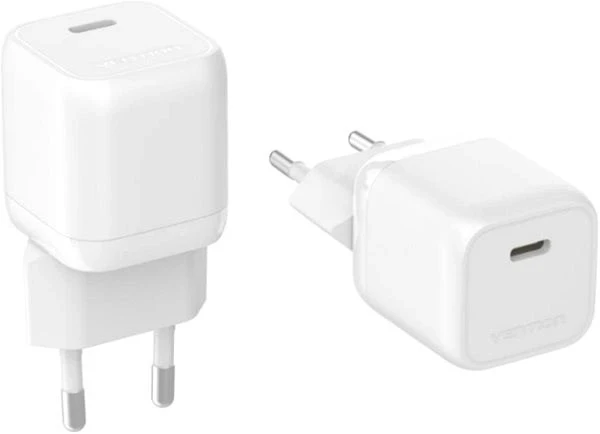 Vention Универсално зарядно за стена Charger Wall GaN - USB Type-C 30W White - FAKW0-EU