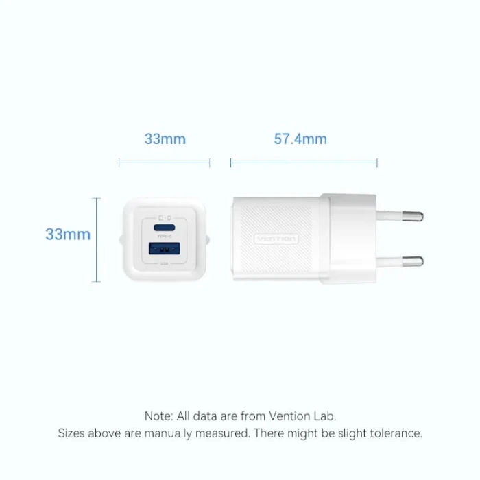 Vention зарядно QC3.0 + PD Type-C 30W