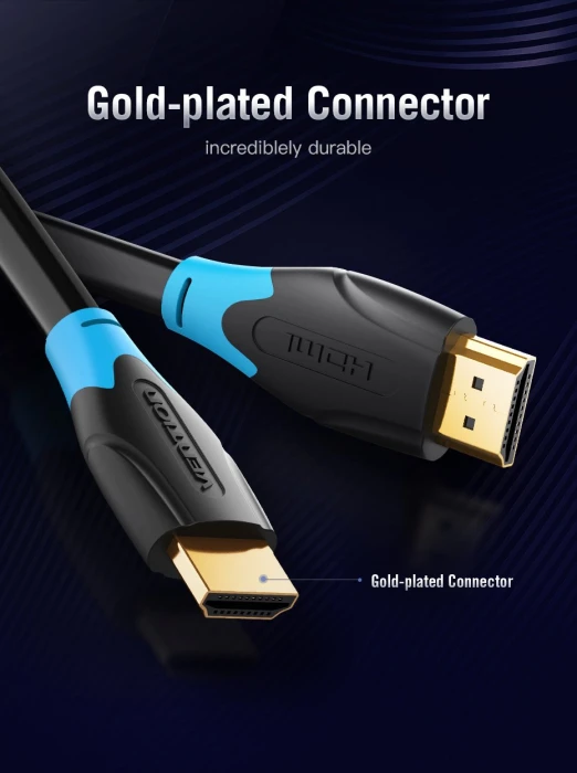 Vention Кабел HDMI v2.0 M / M 4K/60Hz Gold - 2M Black - AACBH