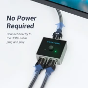 Vention Разклонител превключвател HDMI 2.0 Switcher/Splitter 2-Port Bi-Direction - Grey Aluminium - AFLH0