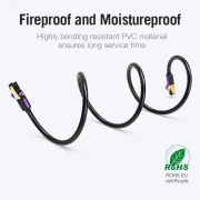Vention Кабел LAN SSTP Cat.7 Patch Cable - 0.5M Black 10Gbps - ICDBD