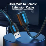 Vention Кабел USB 3.0  Extension AM / AF - 1.5M Black - CBHBG