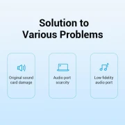 Vention външна звукова карта USB Sound card - Headphones, Mic, Silver - VAB-S13