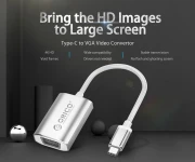 Orico адаптер Adapter - USB 3.1 Type C -> VGA F, silver - XC-102