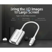 Orico адаптер Adapter - USB 3.1 Type C -> VGA F, silver - XC-102