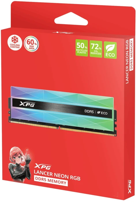 32GB (2x16) DDR5-6400 CL32 XPG LANCER NEON RGB