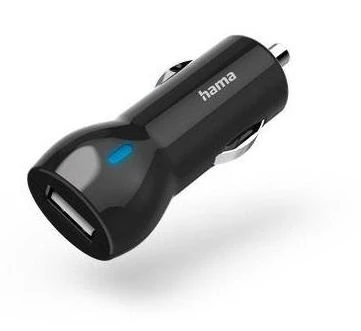 Зарядно за кола Hama, USB-A, 12 W, Черно