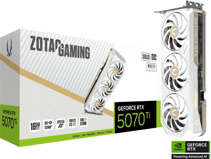 ZOTAC RTX 5070 Ti SOLID CORE OC White